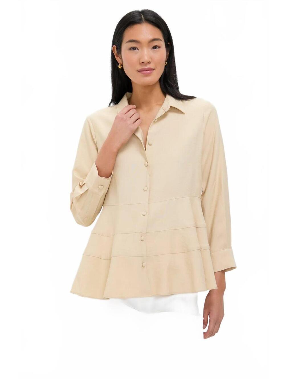 Tuckernuck Pomander Place Ashlen Blouse NWOT Quiet Luxury Smart Casual Large